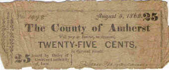 Amherst County issued CSA twenty- five cents